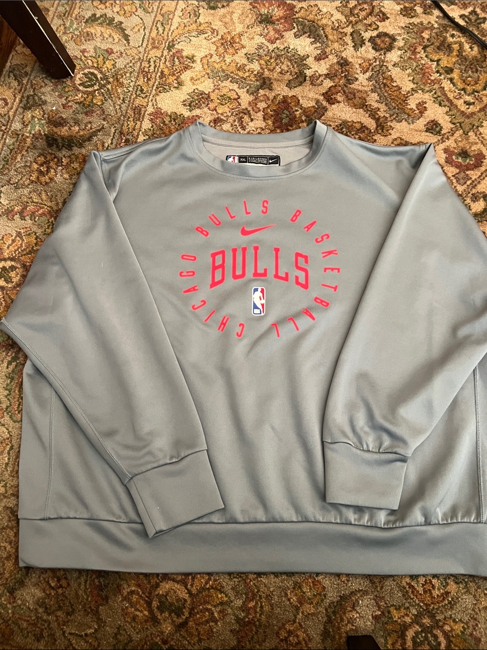 Nike NBA Authentics Chicago Bulls Team Issue Dri-Fit Crewneck Sweatshirt Men XXL